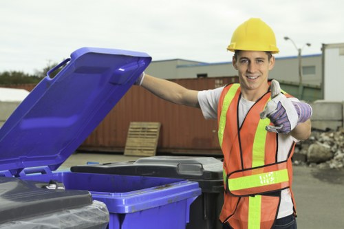 Compliance officer reviewing supplier documents for Cranford waste services